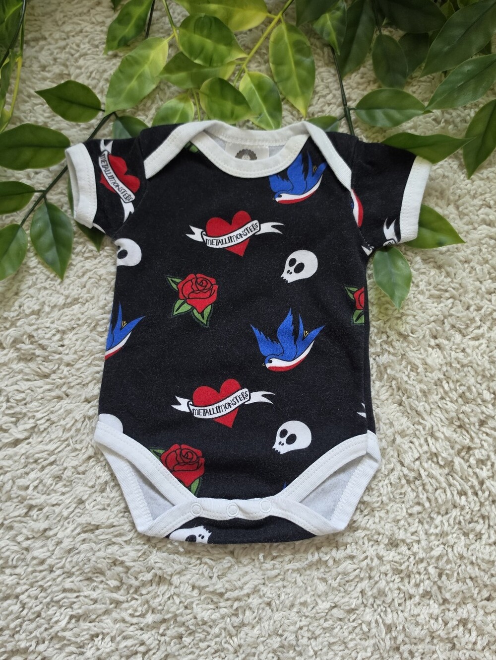 Baby Boy 'Tattoo Print' Onesie (0-3 Months)